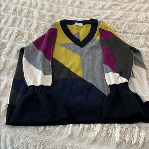 Akris Punto Multicolor V-Neck Sweater